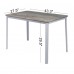 5-Piece Dining Table Set with 4 Chairs Modern Kitchen & Dining Room Set Sturdy Metal Frame, Rustic Wood-Look Tabletop Space-Saving Design for Apartment, Condo, Small Spaces – Gray